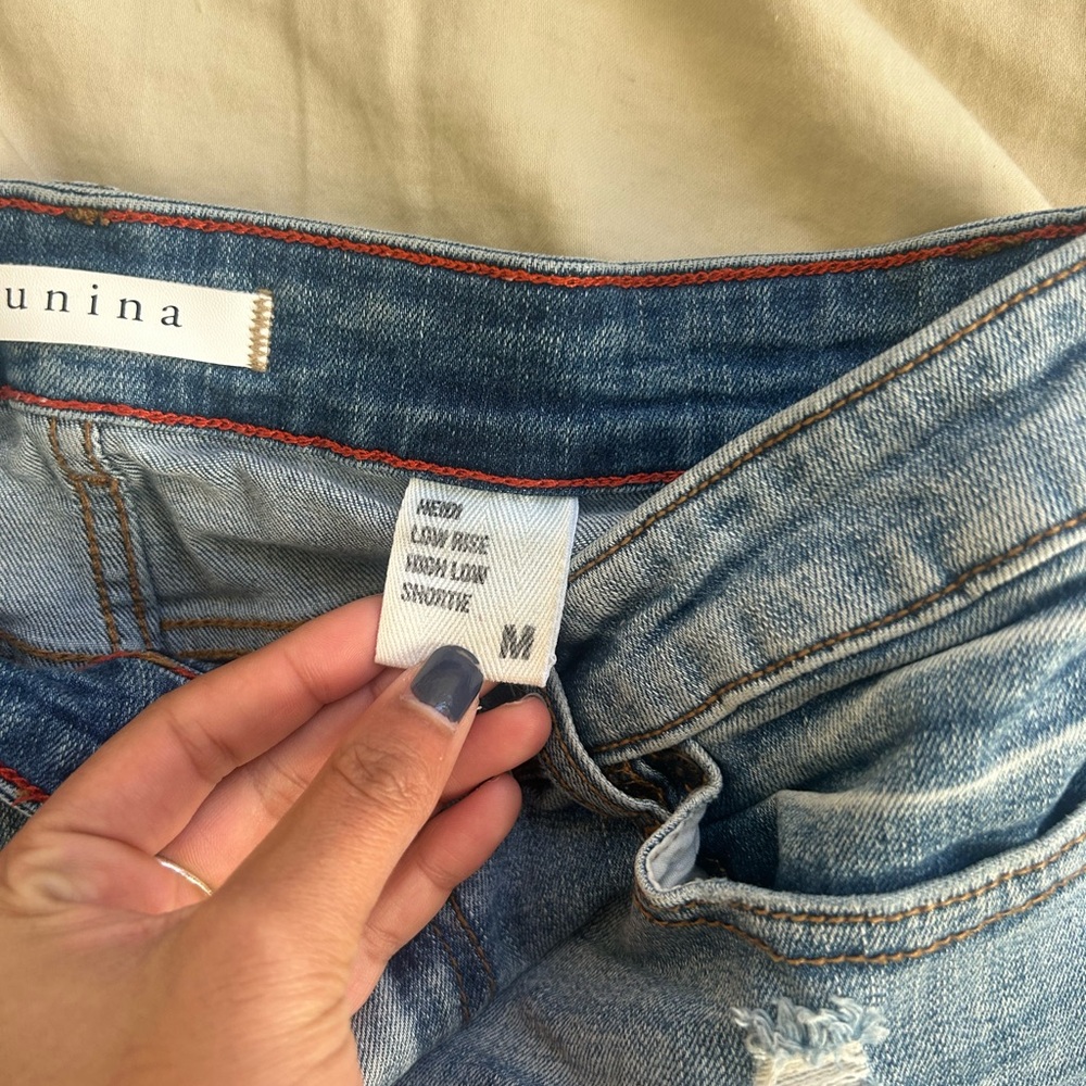Blue Distressed Denim Shorts - Picture 2 of 2